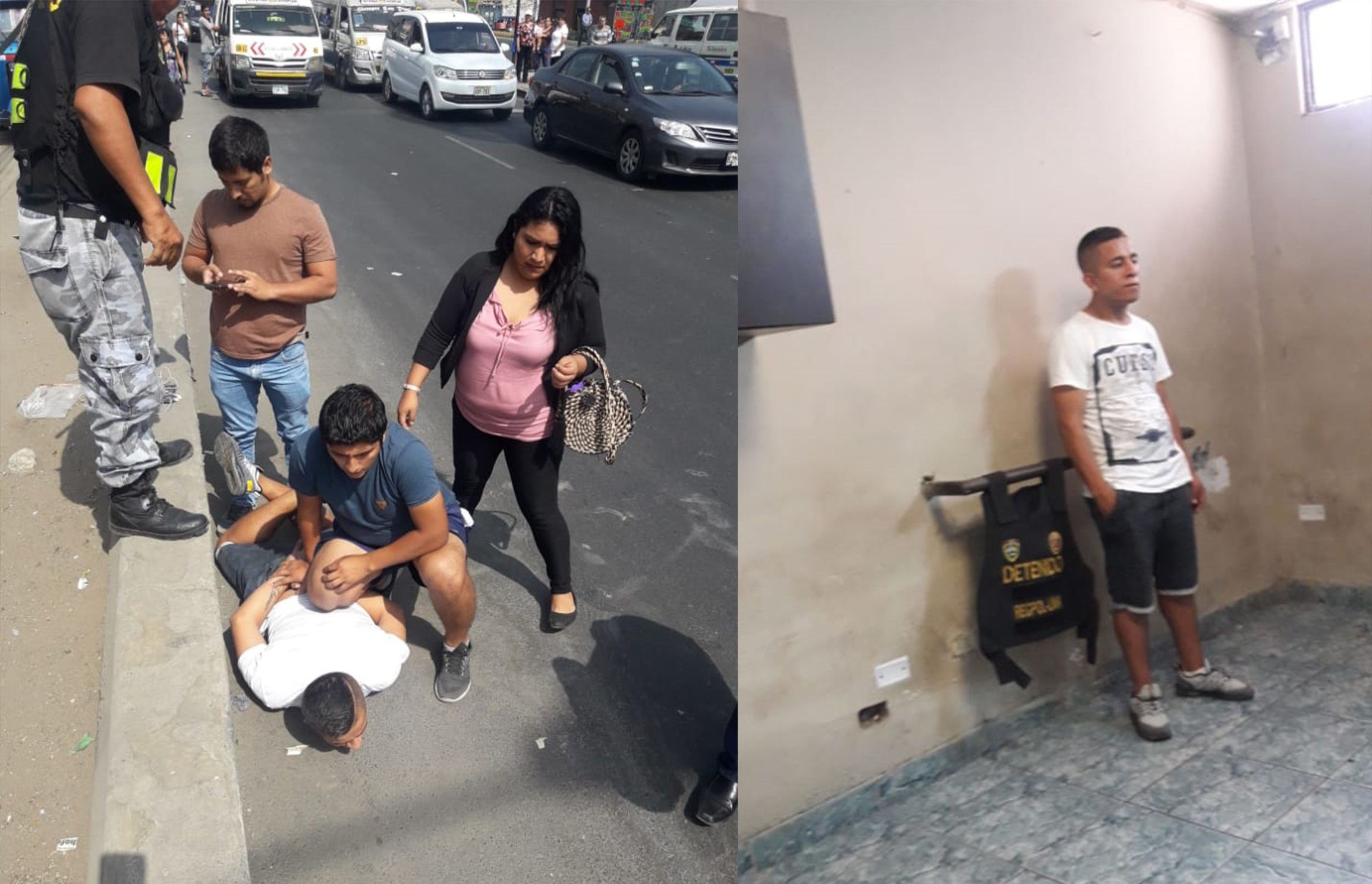 Serenazgo de Comas y pobladores capturan presunto delincuente en la av. Túpac Amaru