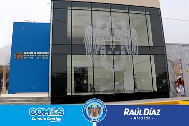 Comas refuerza la seguridad ciudadana con la construcción de Moderno Centro de Monitoreo de video vigilancia.