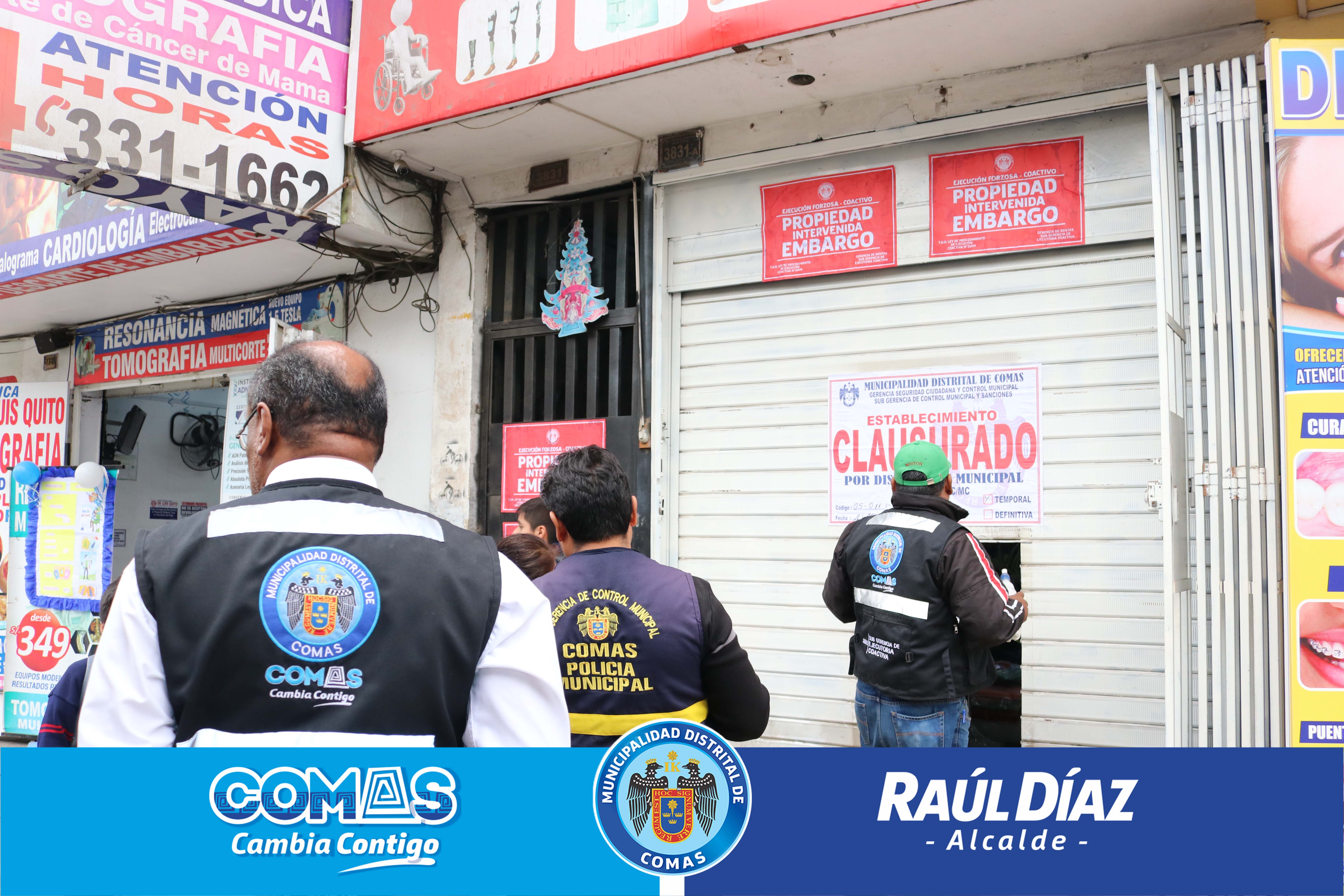 MUNICIPALIDAD DE COMAS REALIZA OPERATIVO CONJUNTO DE EMBARGO PREVENTIVO
