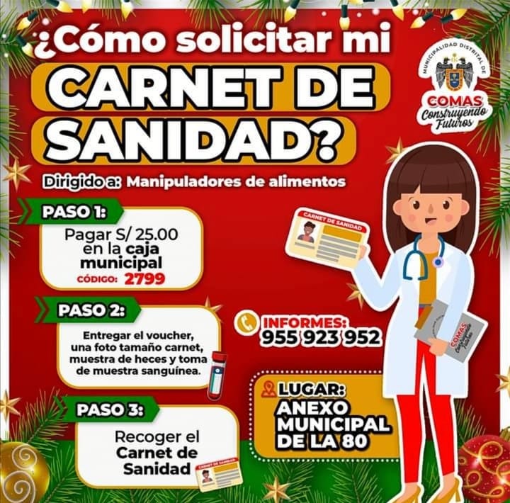 TRES PASOS PARA OBTENER TU CARNET DE SANIDAD AL INSTANTE