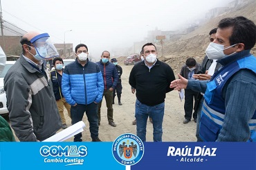 ALCALDE DE COMAS, RAÚL DIAZ PÉREZ, COORDINA MEJORAMIENTO DE AV. REVOLUCIÓN PARA UNIR TODO LIMA NORTE
